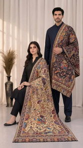 Royal Tapestry Reversible Semi Pashmina Stole With Curated Box Packaging