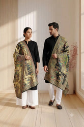 Exquisite Reversible Semi-Pashmina Stole With Curated Box Packaging