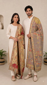 Reversible Semi Pashmina Unisex Shawls With Curated Box Packaging