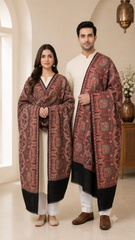 Reversible Cashmere Wool Unisex Stole - Pack of 1 With Curated Premium Box Packaging
