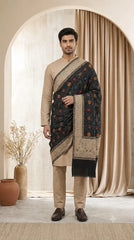 Non Reversible Semi Pashmina Unisex Stole - Pack of 1 With Premium Curated Box Packaging