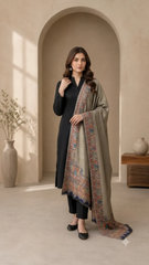 Non Reversible Semi Pashmina Unisex Shawls - Pack of 1 With Premium Curated Box Packaging