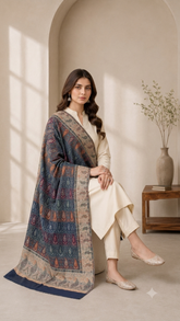 Non Reversible Semi Pashmina Unisex Stole - Pack of 1 With Premium Curated Box Packaging