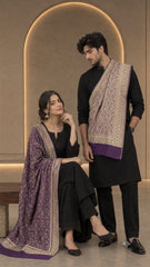 Reversible Zari Cashmere Wool Unisex Stole - Pack of 1 With Curated Premium Box Packaging