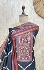 Heritage Chevron Maheshwari Cotton Unstitched Suit