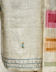 Graceful Dot Design Jamdani linen Unstitched Suit