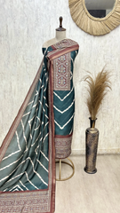 Heritage Chevron Maheshwari Cotton Unstitched Suit