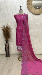 Sunlit Blossom Weave Mul Unstitched Suit
