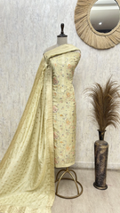 Aqua Floral Heritage Dola silk Unstitched Suit