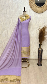 Subtle Elegance Jamdani Linen Unstitched Suits