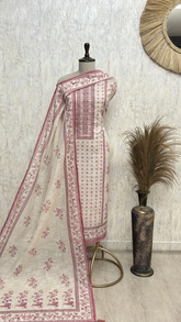 Bloom Elegance Linen Unstitched Suit