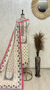 Rustic Pattern Grace Linen Unstitched Suit