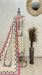 Rustic Pattern Grace Linen Unstitched Suit