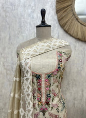Jamdani Linen Elegance Unstitched Suit