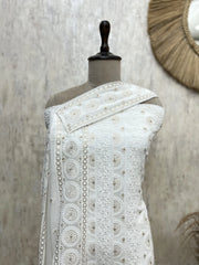 Ivory Chikankari Elegance Georgette Unstitched Suit