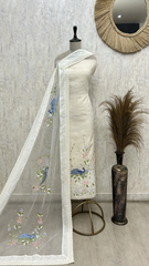 Peacock Garden Elegance Unstitched Suit