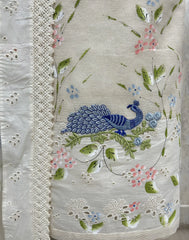 Peacock Garden Elegance Unstitched Suit