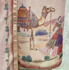 Blush Desert Elegance Tissue Linen Unstitched Suit