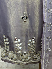 Tissue Unstitched Suit Set With Tissue Dupatta