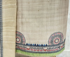 Golden Heritage Print Tussar silk Unstitched Suit