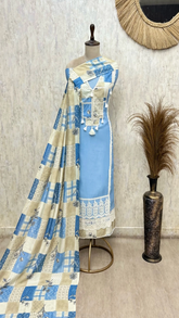 Navyara Mul Chanderi Unstitched Suit