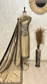 Mehrasa Glass Tissue Unstitched Suit
