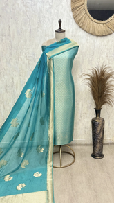Elegant Brocade Silk Unstitched Suit