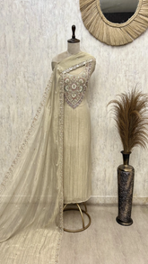 Celestial Grace Crush Tissue Unstitched Suit