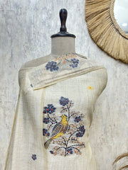 Peacock Heritage Grace Jamdani linen Unstitched Suit