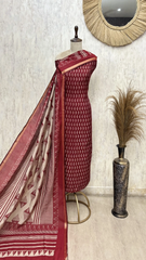 Elegant Maheshwari Cotton Unstitched Suit