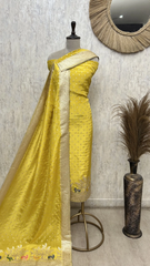 Emerald Silk Elegance Tissue Unstitched Suit