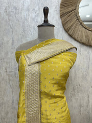 Emerald Silk Elegance Tissue Unstitched Suit