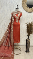 Royal Red Zari Elegance Unstitched Suit