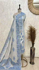 Blue Porcelain Elegance Kota Unstitched suit