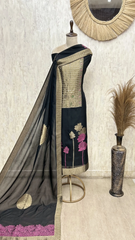 Timeless Kanjivaram Silk Floral Elegance Unstitched Suit