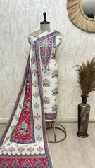 Vintage Floral Harmony Muslin Unstitched Suit