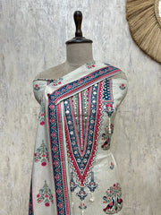 Vintage Floral Harmony Muslin Unstitched Suit