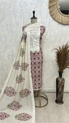 Elegant Floral Ethnic mul cotton Unstitched Suit
