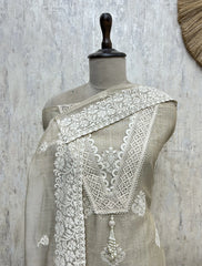 Pure Ivory Beauty Linen Unstitched Suit