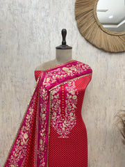 Gulnaar Gajji Silk Unstitched Suits