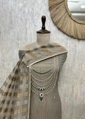 Elegant Crush Tissue with Organza Dupatta Unstitched Suits