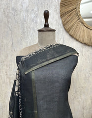 Dark Bloom Aesthetic Linen Unstitched Suit