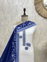 Timeless Jamdani Linen Unstitched Suit