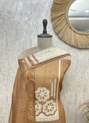 Golden Beige Elegance Linen Unstitched Suit