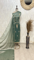 Exquisite Embellished Glass Organza Unstitched Suits