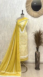 Rose Lace Beauty Cotton Unstitched Suit
