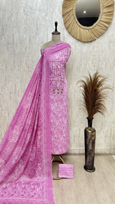 Sunshine embridered Cotton Unstitched suit