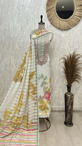 Pastel Festive Charm Mul chanderi Unstitched suit