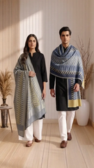 Moonlight reversible Ikkat Unisex Stoles - Pack of 1 With Premium Curated Box Packaging