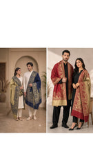 The Kapdakart His & Her Collection Of Semi Pashmina Stole with Premium Box Packaging